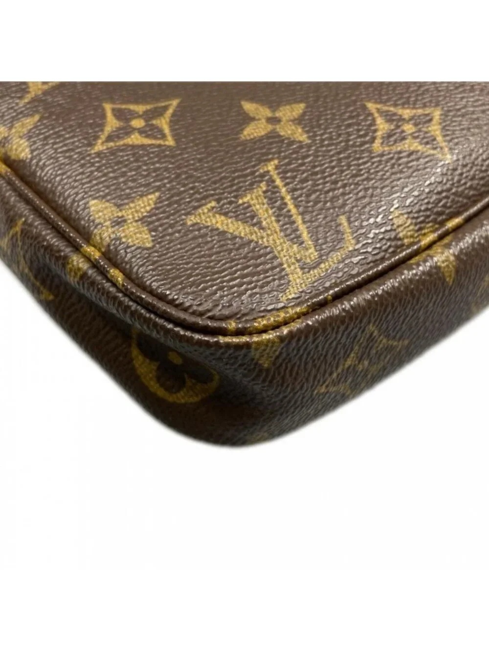Louis Vuitton Handbag Pochette Accessoire Monogram Canvas Brown Gold